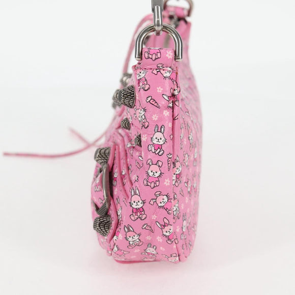 BALENCIAGA luka Goal Hand Bag Leather 2way Pink Silver 695814 Auth 126245M