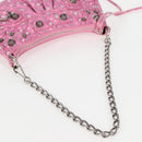 BALENCIAGA luka Goal Hand Bag Leather 2way Pink Silver 695814 Auth 126245M-7