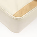 CHANEL Chain Shoulder Bag Lamb Skin White Gold CC Auth 126253-11