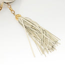 CHANEL Chain Shoulder Bag Lamb Skin White Gold CC Auth 126253-14