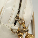 CHANEL Chain Shoulder Bag Lamb Skin White Gold CC Auth 126253-15