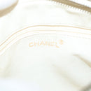 CHANEL Chain Shoulder Bag Lamb Skin White Gold CC Auth 126253-16