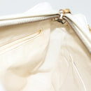 CHANEL Chain Shoulder Bag Lamb Skin White Gold CC Auth 126253-18