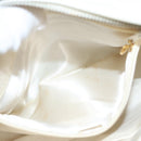 CHANEL Chain Shoulder Bag Lamb Skin White Gold CC Auth 126253-21