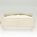 CHANEL Chain Shoulder Bag Lamb Skin White Gold CC Auth 126253-9