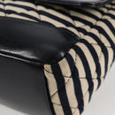 CHANEL Matelasse Chain Shoulder Bag cotton Black Gold CC Auth 126255V-15