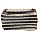 CHANEL Matelasse Chain Shoulder Bag cotton Black Gold CC Auth 126255V-2