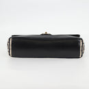CHANEL Matelasse Chain Shoulder Bag cotton Black Gold CC Auth 126255V-5