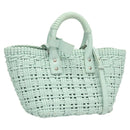 BALENCIAGA Hand Bag Vinyl 2way Green Silver Auth 126258-1