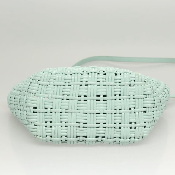 BALENCIAGA Hand Bag Vinyl 2way Green Silver Auth 126258