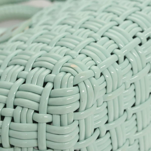 BALENCIAGA Hand Bag Vinyl 2way Green Silver Auth 126258