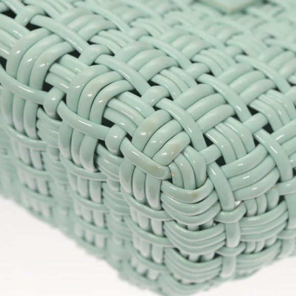 BALENCIAGA Hand Bag Vinyl 2way Green Silver Auth 126258