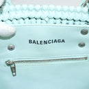 BALENCIAGA Hand Bag Vinyl 2way Green Silver Auth 126258-19