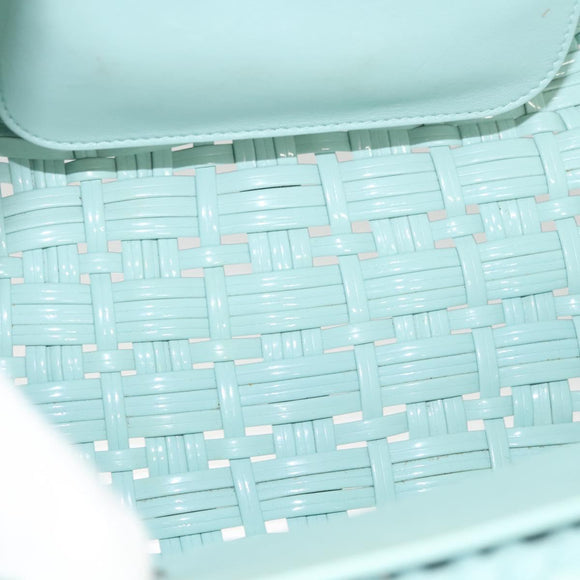 BALENCIAGA Hand Bag Vinyl 2way Green Silver Auth 126258