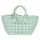 BALENCIAGA Hand Bag Vinyl 2way Green Silver Auth 126258-13