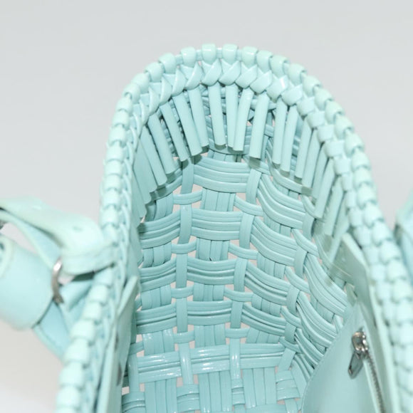 BALENCIAGA Hand Bag Vinyl 2way Green Silver Auth 126258