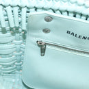 BALENCIAGA Hand Bag Vinyl 2way Green Silver Auth 126258-22