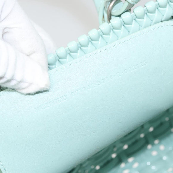 BALENCIAGA Hand Bag Vinyl 2way Green Silver Auth 126258