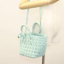 BALENCIAGA Hand Bag Vinyl 2way Green Silver Auth 126258-24