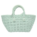 BALENCIAGA Hand Bag Vinyl 2way Green Silver Auth 126258-2