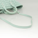 BALENCIAGA Hand Bag Vinyl 2way Green Silver Auth 126258-9