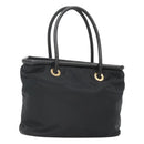 CELINE Tote Bag Nylon Black Gold Auth 126261-1