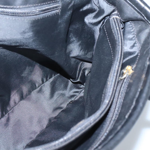 CELINE Tote Bag Nylon Black Gold Auth 126261