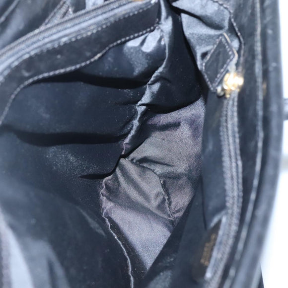CELINE Tote Bag Nylon Black Gold Auth 126261