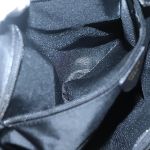 CELINE Tote Bag Nylon Black Gold Auth 126261