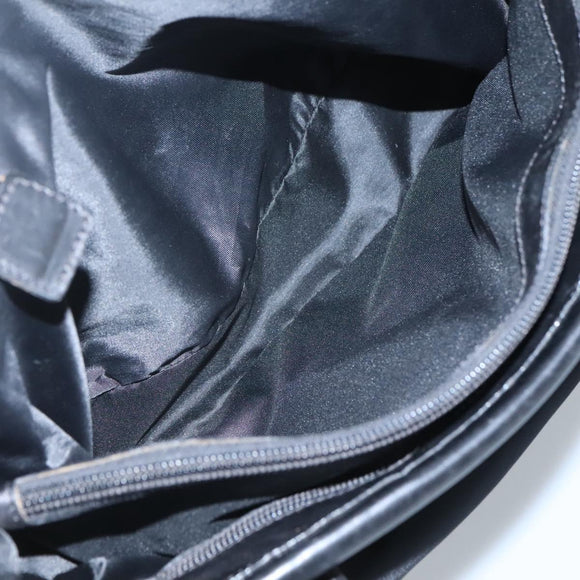 CELINE Tote Bag Nylon Black Gold Auth 126261