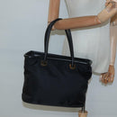 CELINE Tote Bag Nylon Black Gold Auth 126261-23