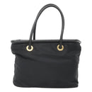 CELINE Tote Bag Nylon Black Gold Auth 126261-2