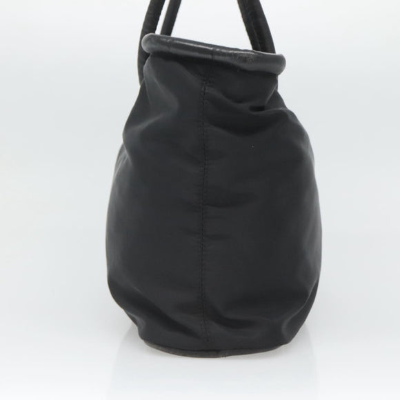 CELINE Tote Bag Nylon Black Gold Auth 126261