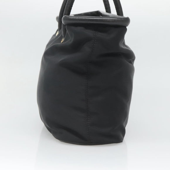 CELINE Tote Bag Nylon Black Gold Auth 126261
