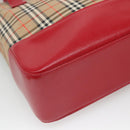 BURBERRY Nova Check Hand Bag Canvas Beige Gold Auth 126264-16