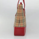 BURBERRY Nova Check Hand Bag Canvas Beige Gold Auth 126264-3