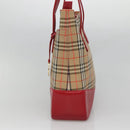 BURBERRY Nova Check Hand Bag Canvas Beige Gold Auth 126264-4
