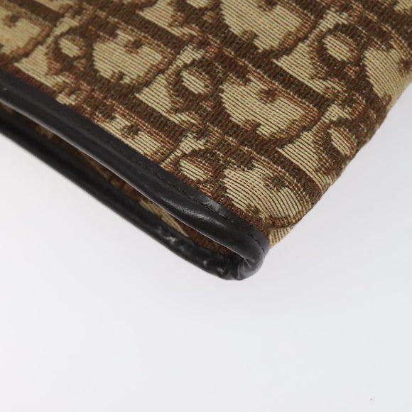 Christian Dior Trotter Canvas Chain Shoulder Bag Brown Gold Auth 126266