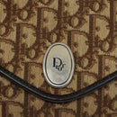 Christian Dior Trotter Canvas Chain Shoulder Bag Brown Gold Auth 126266-17