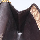 Christian Dior Trotter Canvas Chain Shoulder Bag Brown Gold Auth 126266-18