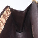 Christian Dior Trotter Canvas Chain Shoulder Bag Brown Gold Auth 126266-19