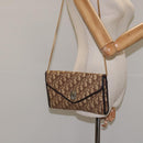 Christian Dior Trotter Canvas Chain Shoulder Bag Brown Gold Auth 126266-20