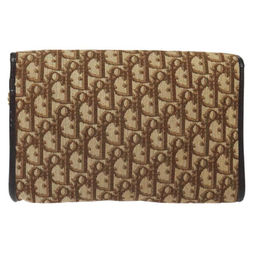 Christian Dior Trotter Canvas Chain Shoulder Bag Brown Gold Auth 126266 - 0