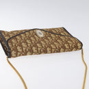 Christian Dior Trotter Canvas Chain Shoulder Bag Brown Gold Auth 126266-6