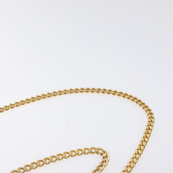 Christian Dior Trotter Canvas Chain Shoulder Bag Brown Gold Auth 126266