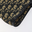Christian Dior Trotter Canvas Shoulder Bag Navy Gold Auth 126267-15
