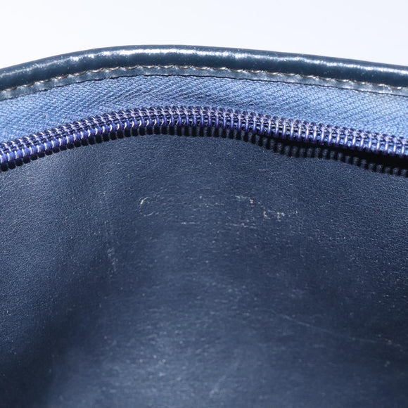 Christian Dior Trotter Canvas Shoulder Bag Navy Gold Auth 126267