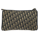 Christian Dior Trotter Canvas Shoulder Bag Navy Gold Auth 126267-2