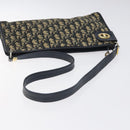 Christian Dior Trotter Canvas Schoudertas Marinegoud Auth 126267-7