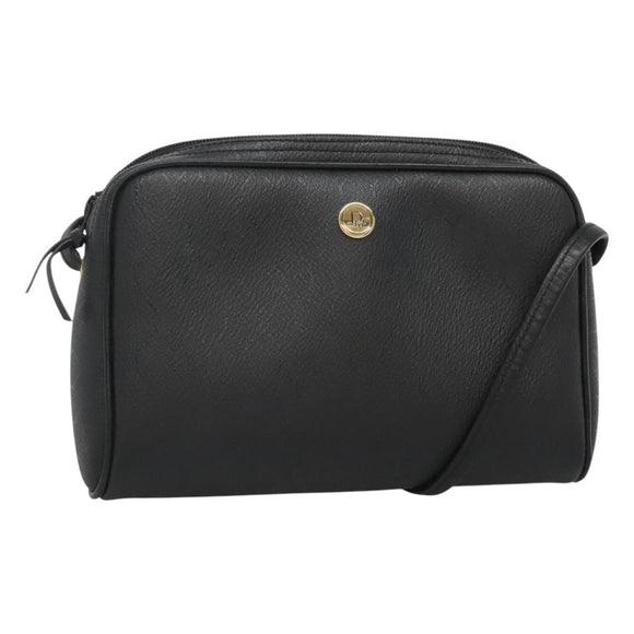 Christian Dior Honeycomb Canvas Shoulder Bag PVC Black Gold Auth 126268